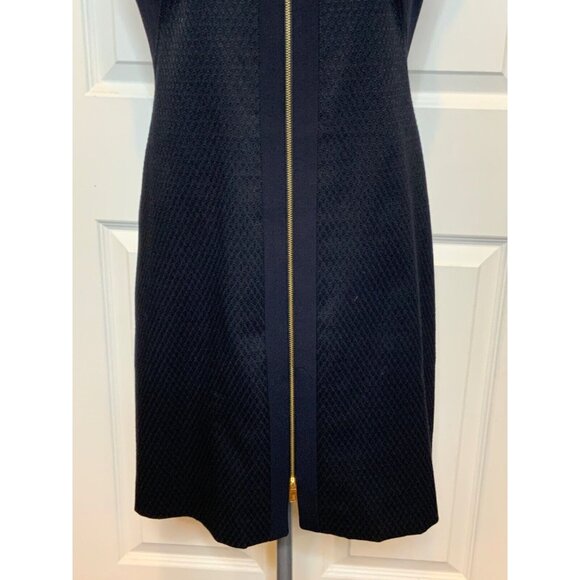Ted Baker Reikod Navy Blue 2-Way Zip Sleeveless Shift Dress, Size 2 | 6 US - Picture 3 of 9